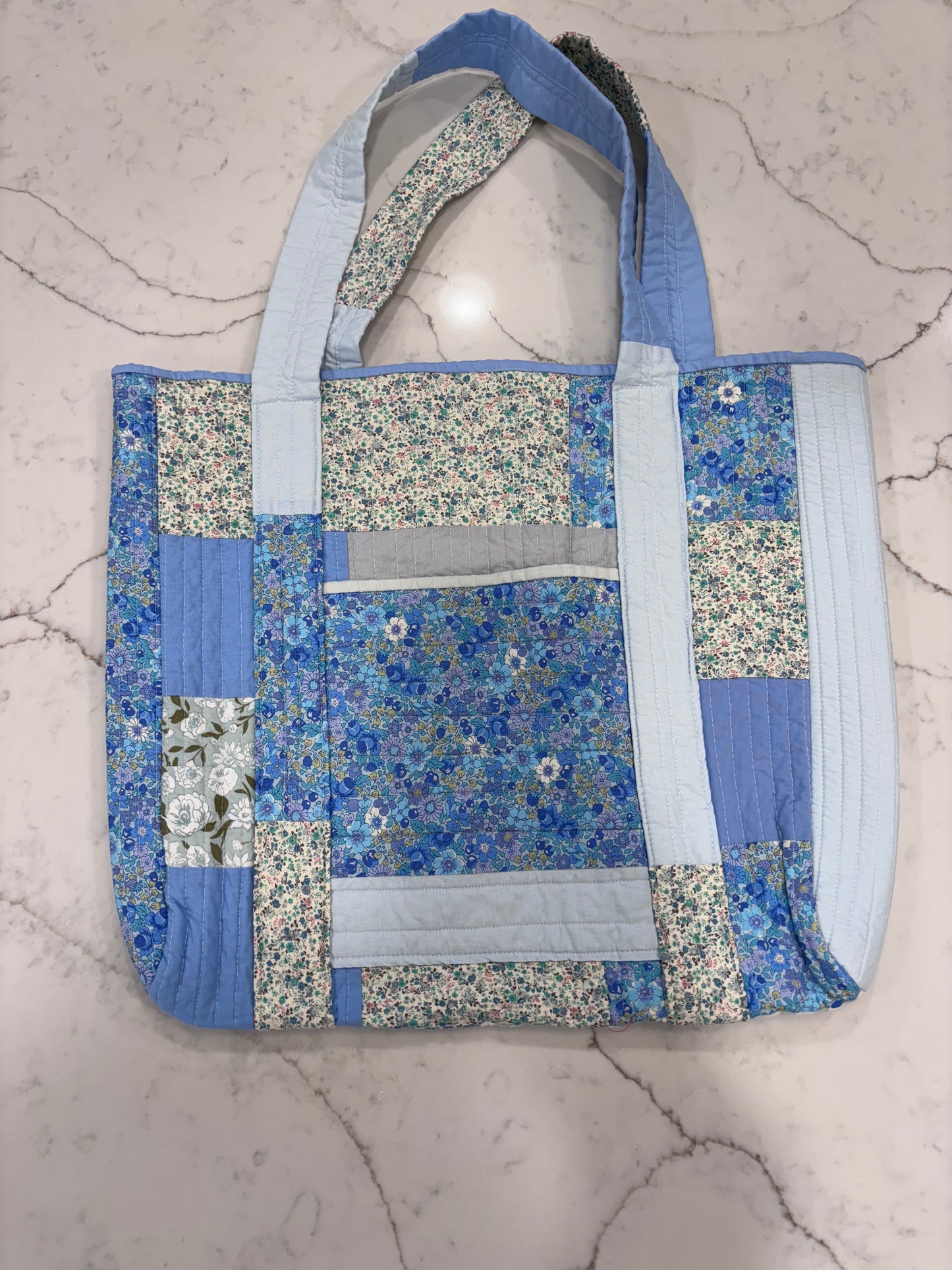 Marisa Patchwork Tote - Bluebell