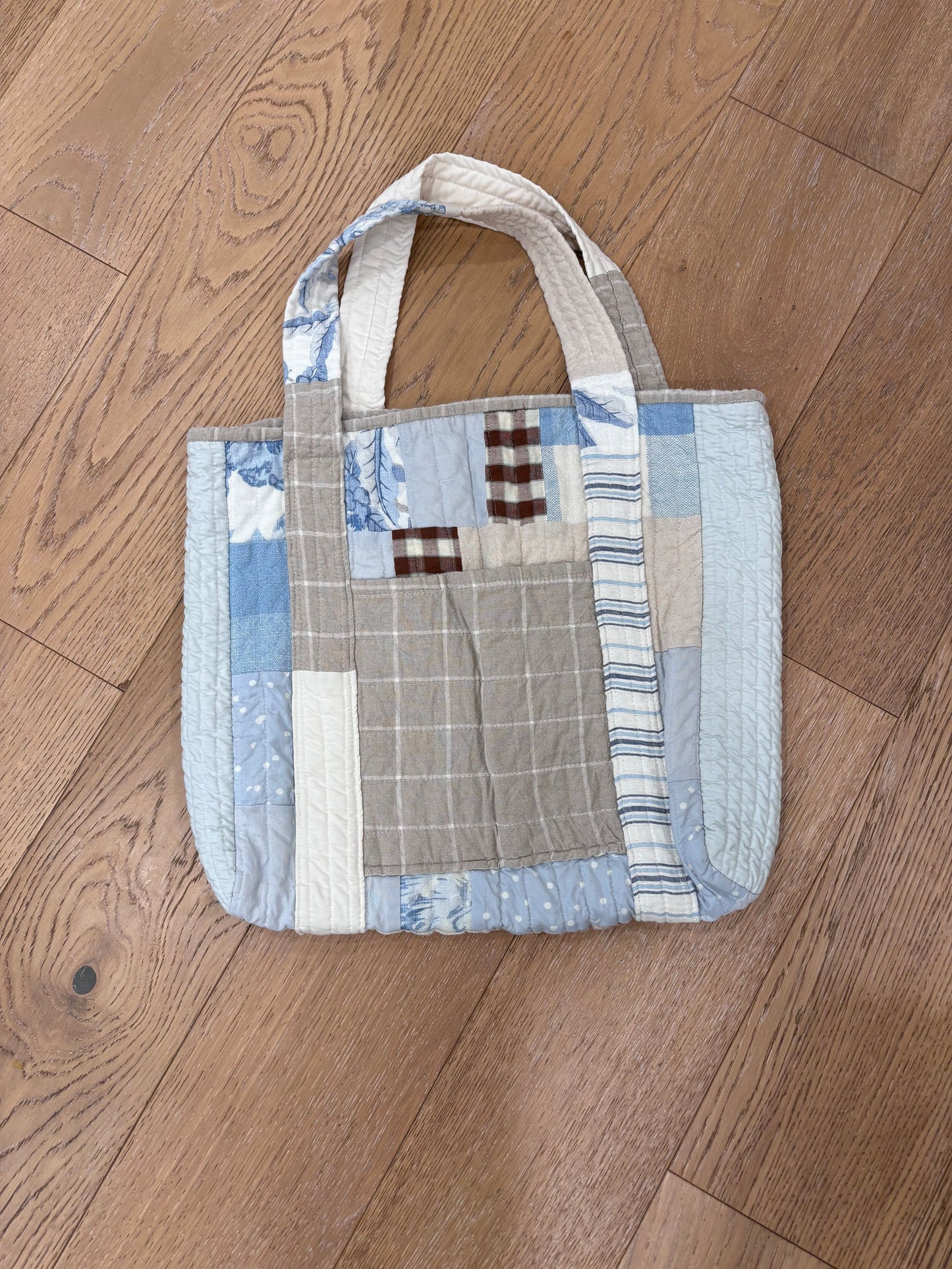 Marisa Patchwork Tote - Bright Sky